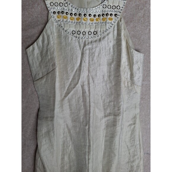 LAUNDRY BY DESIGN Beige Women's Rhinestone Dress Size 4 - Picture 4 of 10